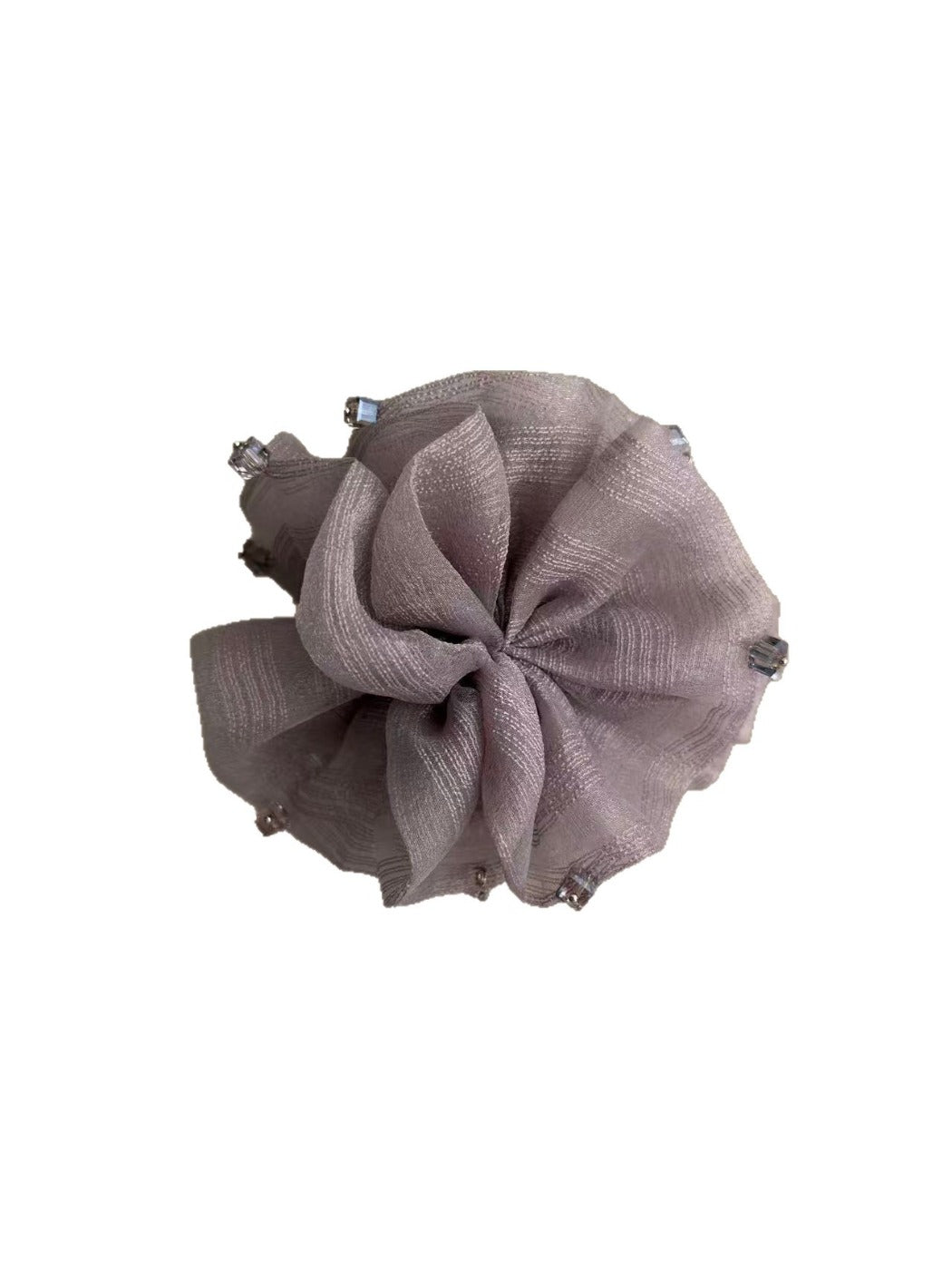 Close-up of Beau purple mesh hair clip showing texture and clasp