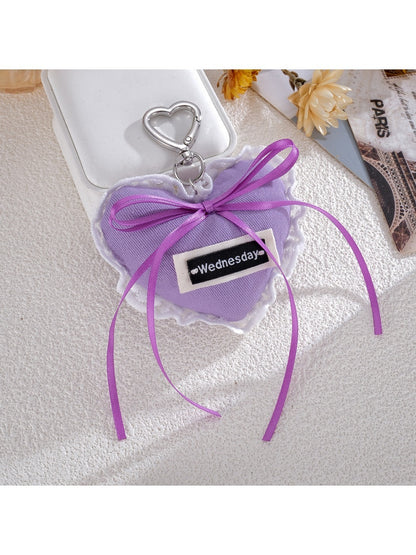 Keypus - Denim Lace Heart Bag Charm