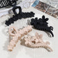 Beau - Matte Flower Design Plastic Alloy Claw Clip