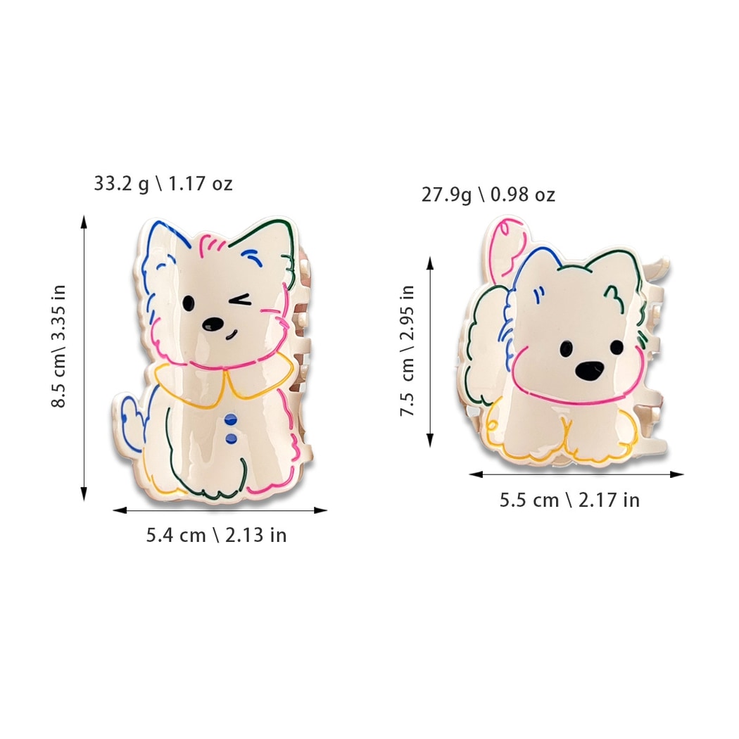Beau - Cute Cartoon Puppy Pattern Claw Clip