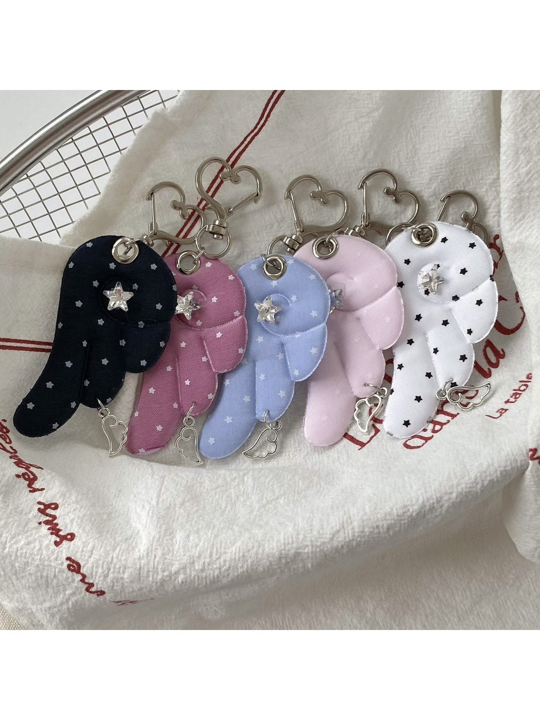 Keypus - Retro Polka Dot Wing Bag Charm Keychain