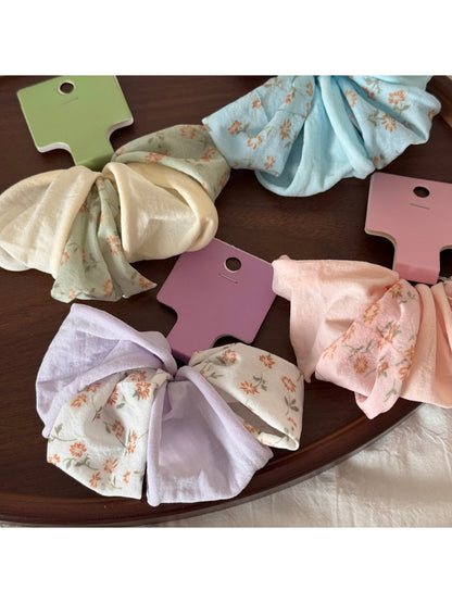 Gifty - Fresh Style Wide Floral Print Hair Scrunchie