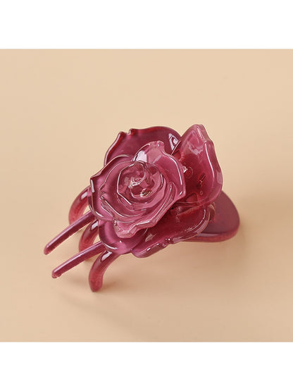 Beau - Rose Shape Plastic Hair Clip