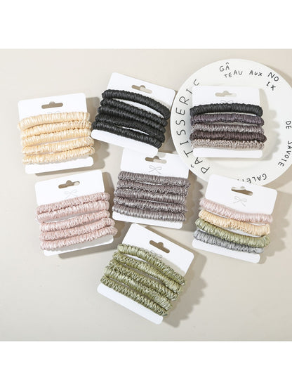 Gifty - Solid Color Crinkle Hair Tie Set