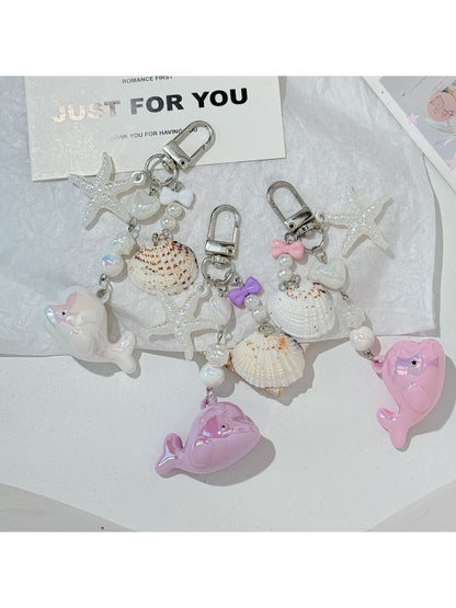 Keypus - Beaded Ocean Whale Accent Bag Charm Keychain