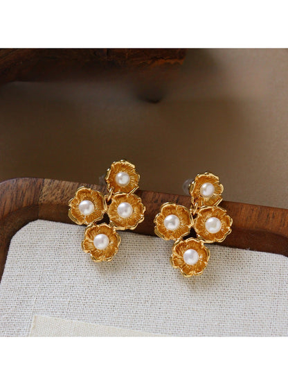 Earedge - Vintage Irregular Sculpted Drop Earrings