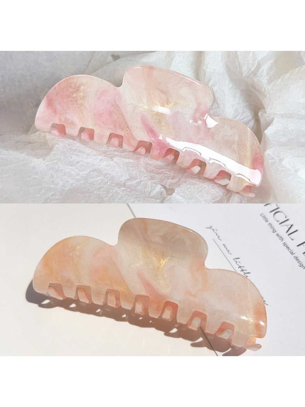Beau - Glossy Acrylic Geometric Wave Claw Clip