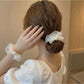 Gifty - Lace Trim Beaded Elastic Scrunchie