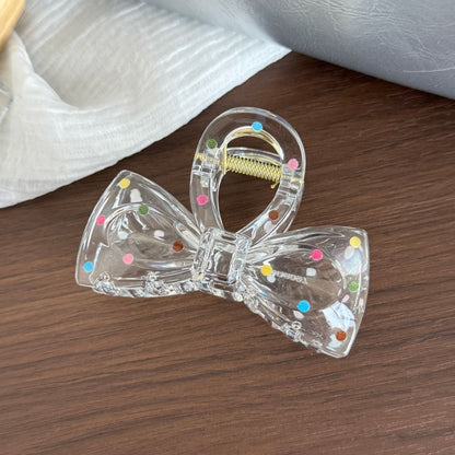 Beau - Transparent Polka Dot Plastic Claw Clip