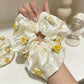 Gifty - Glossy Flower Accent Polyester Scrunchie
