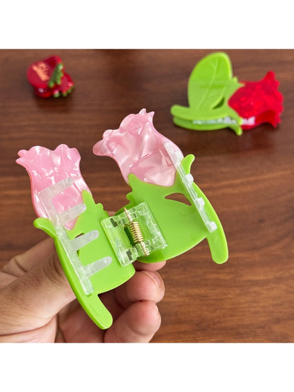 Beau - Cute Strawberry Rose Hair Clips Mini