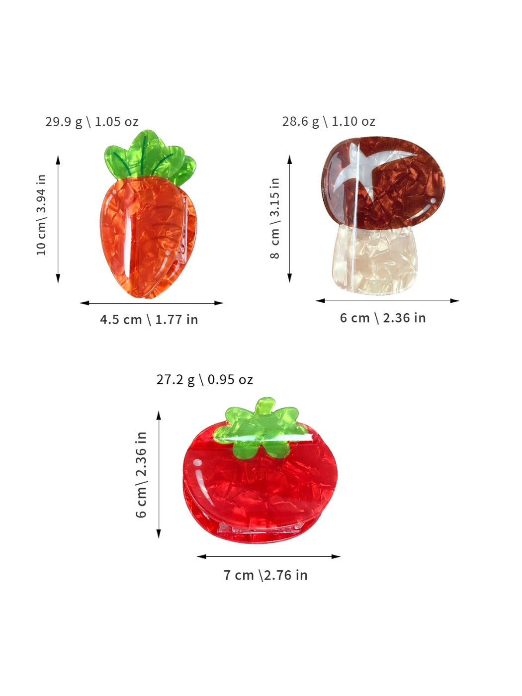 Beau - Cute Vegetable Shaped Hair Clips