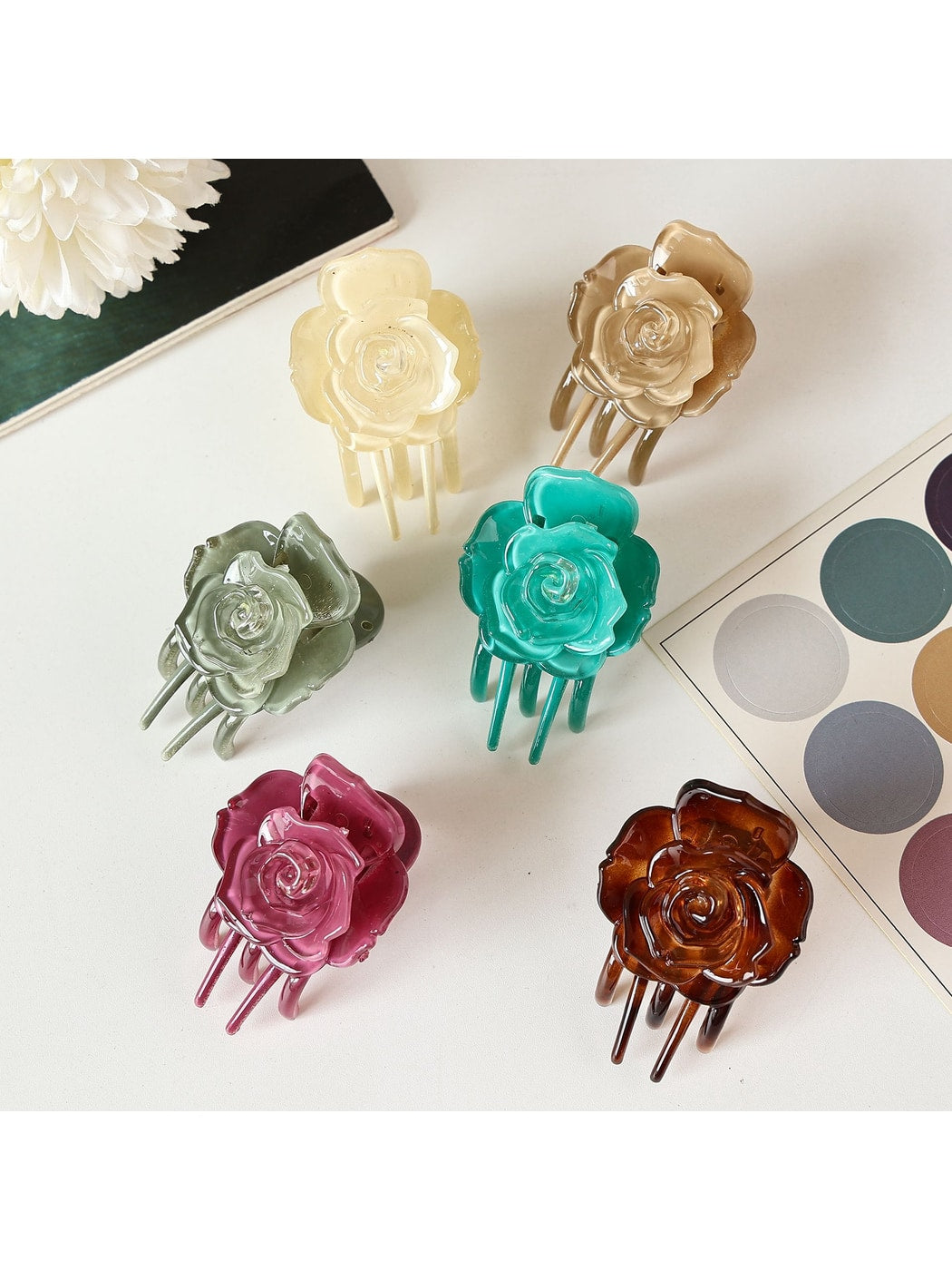Beau - Rose Shape Plastic Hair Clip