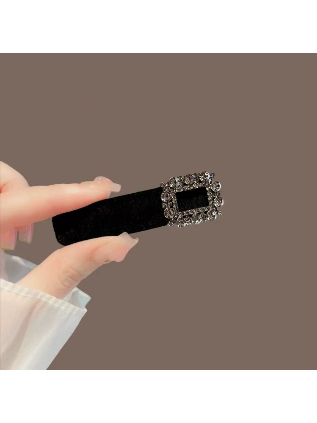 Beau - Rhinestone-Embellished Velvet Hair Clip