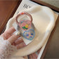 Gifty - Floral Print Heart Detail Elastic Hair Tie