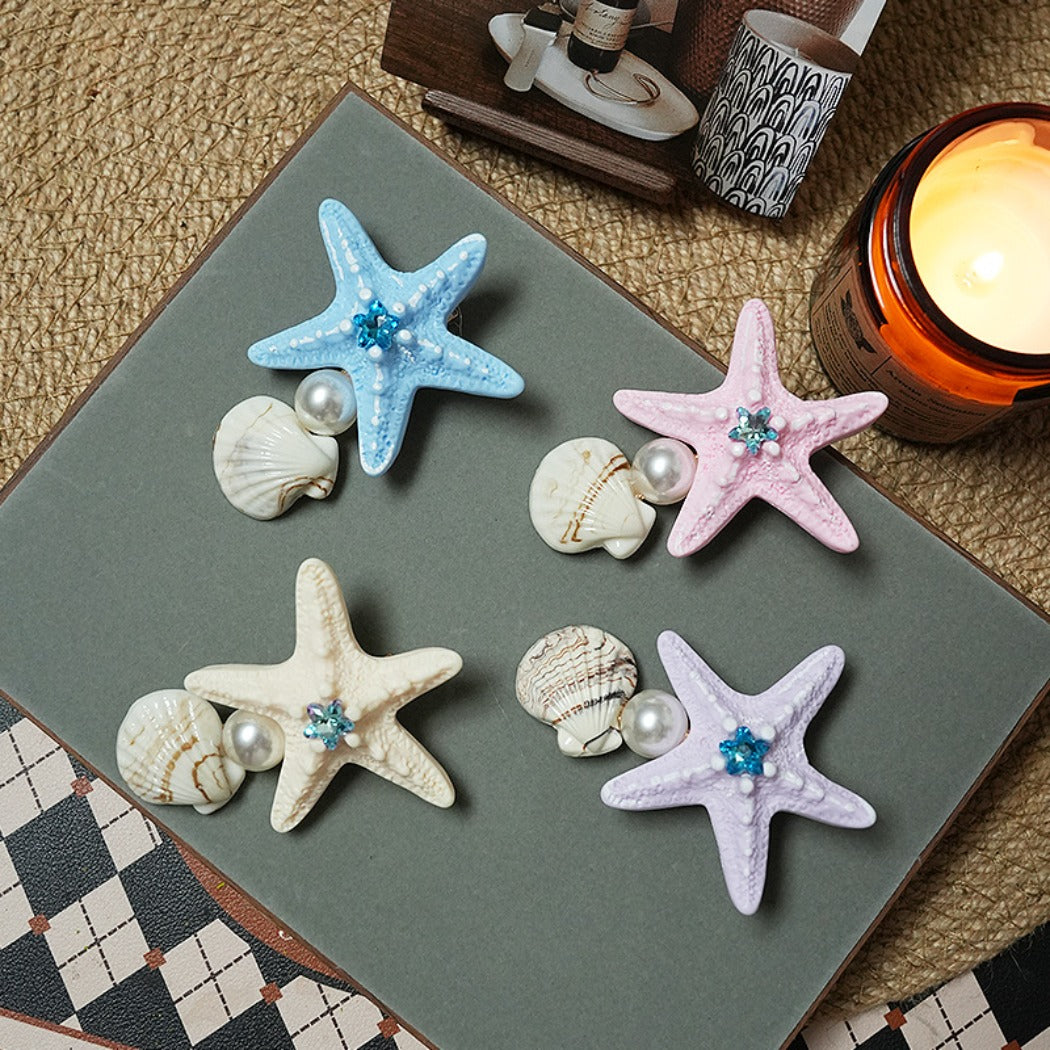 Beau - Starfish Shell-Accent Alligator Hair Clip