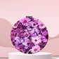 Mirroray - Round Floral Print Portable Folding Makeup Mirror
