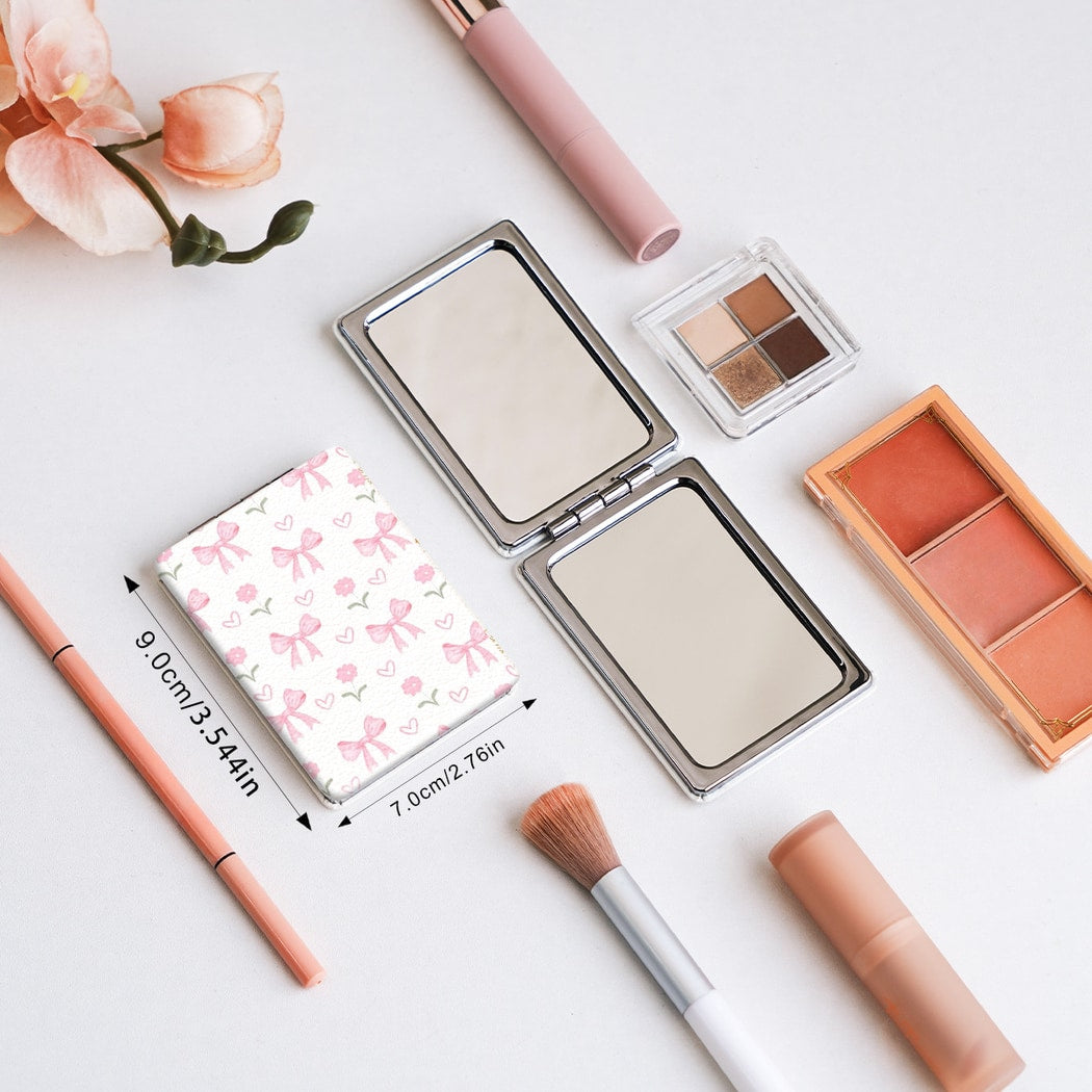 Mirroray - Portable Bow Print Folding Makeup Mirror
