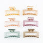 Beau - Clear Solid Color Openwork Square Claw Clip