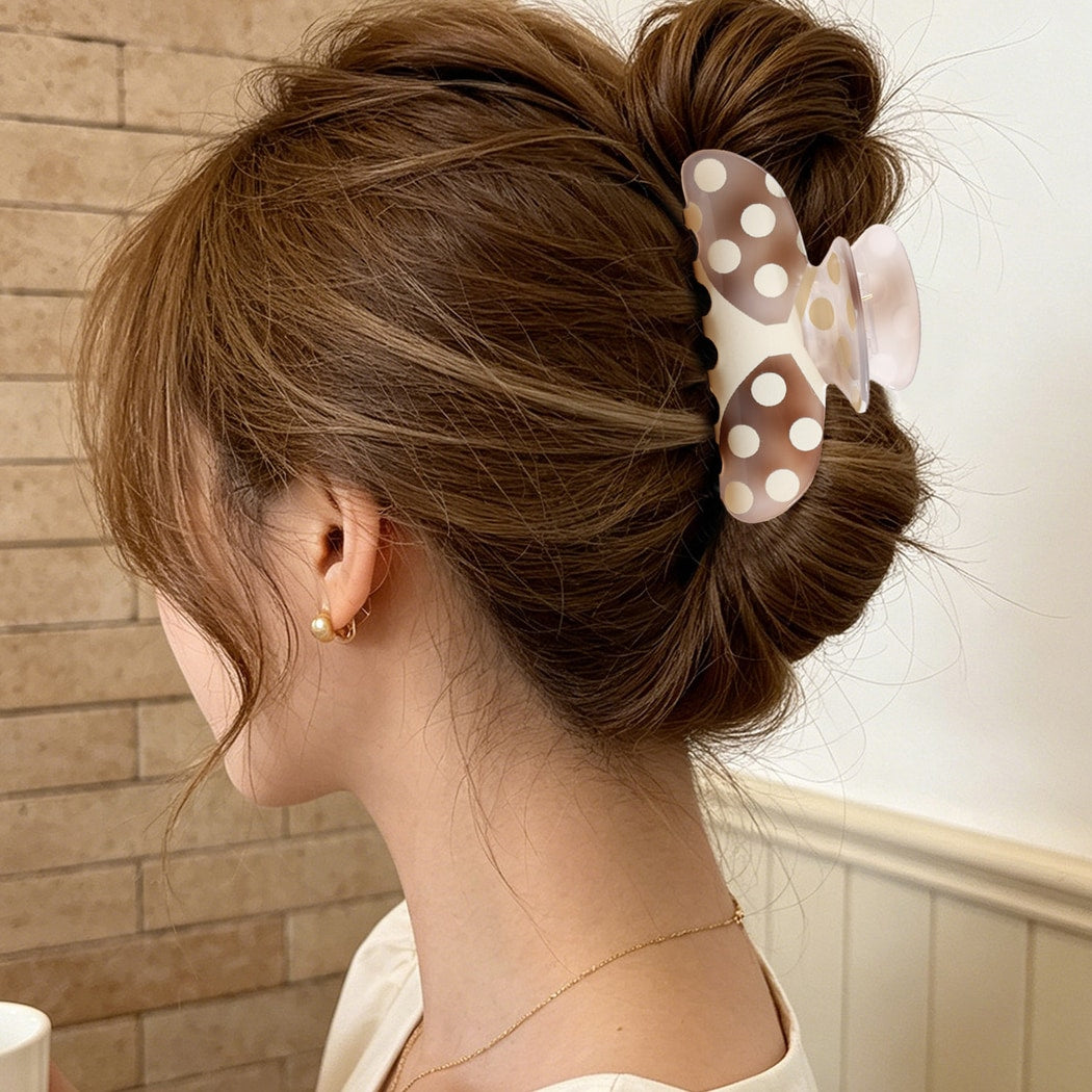 Beau - Butterfly Polka Dot Print Claw Clip