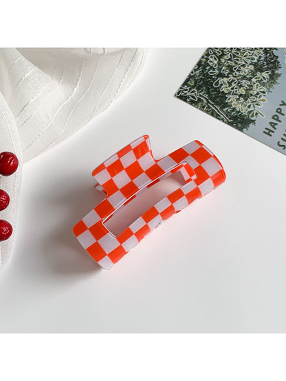 Beau - Checkerboard Macaron Openwork Hair Claw Clip