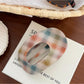 Beau - Retro Printed Oval PVC Claw Hair Clip