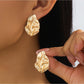 Earedge - Minimal Geometric Textured Alloy Stud Earrings