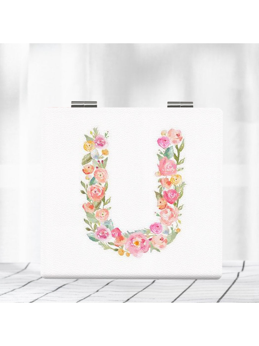 Mirroray - Floral Letter Pattern Foldable Makeup Mirror