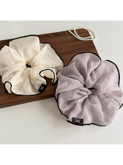 Gifty - Contrast Trim Organza Hair Scrunchie