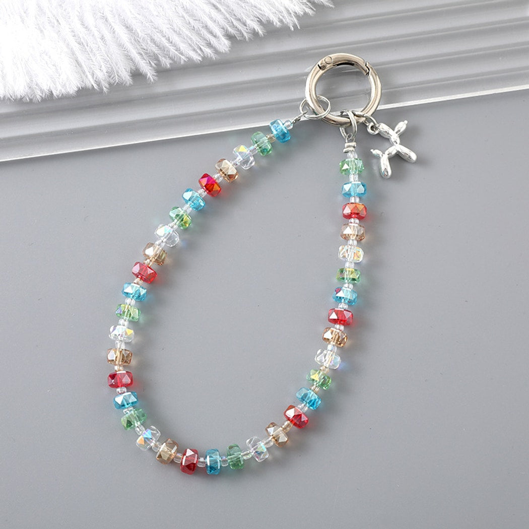 Keypus - Cute Balloon Dog Charm Beaded Chain Keychain