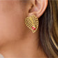 Earedge - Leaf Openwork Earrings with Ladybug Accents