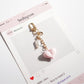 Keypus cartoon keychain with metal clasp and vibrant printed design