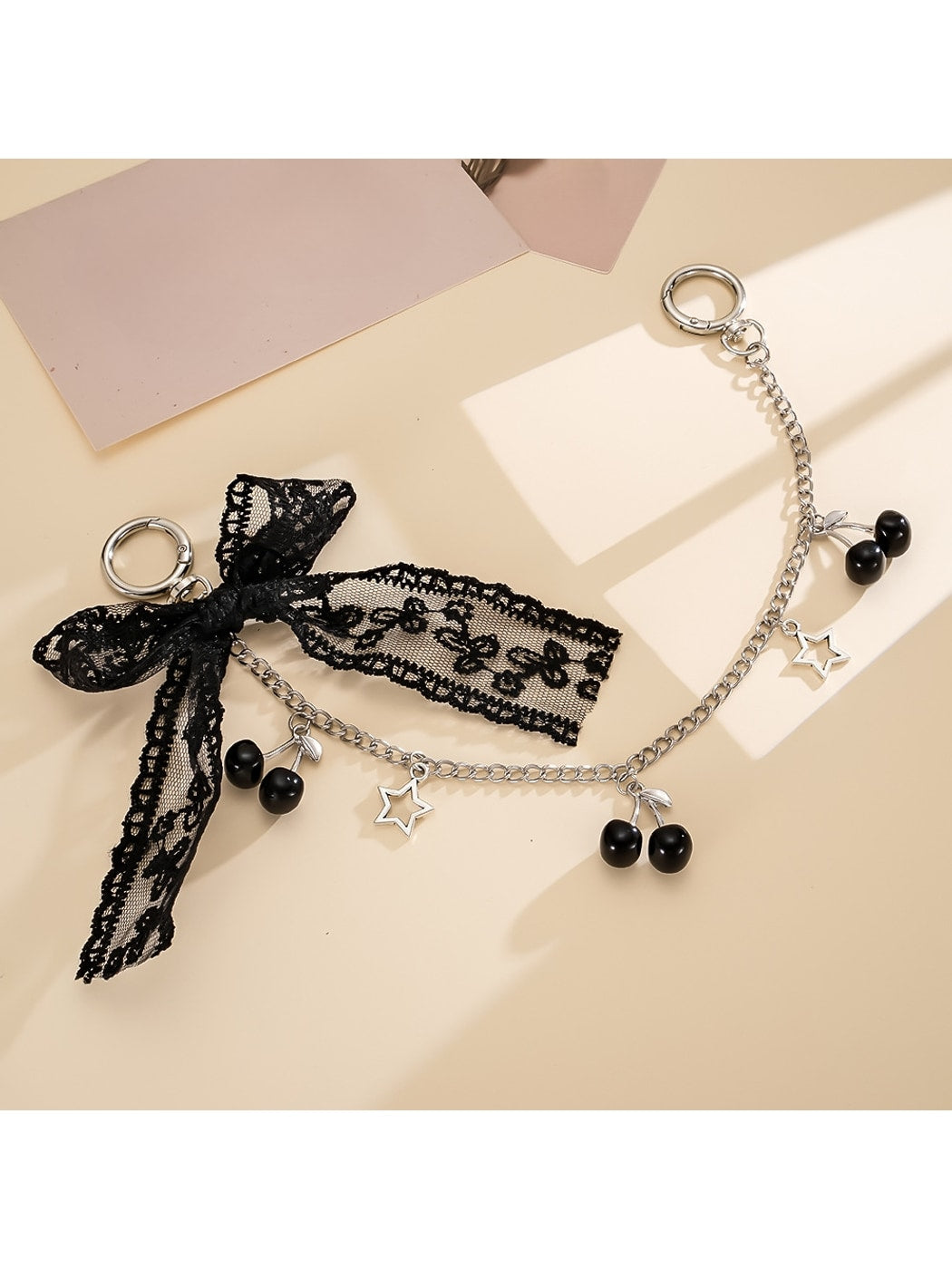 Keypus - Lace Bow Pendant Chain Phone Strap Keychain