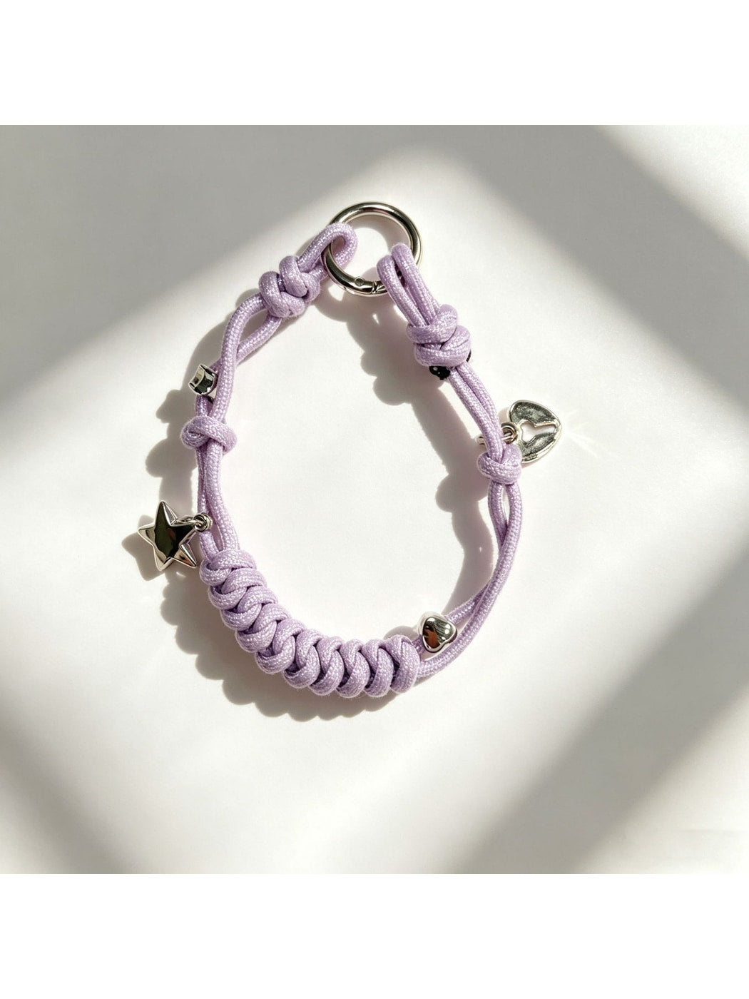Keypus - Star Detail Woven Phone Strap Alloy Keychain