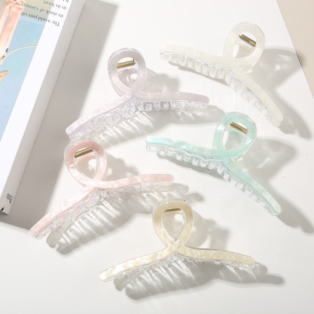 Beau - Acetate Fiber Loop Line Women Claw Clip