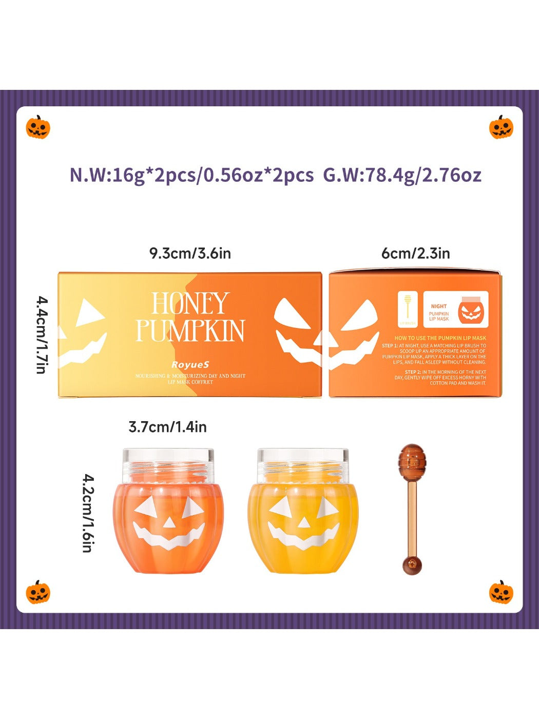 Royues - Honey Pumpkin Lip Mask Coffret