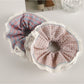 Gifty - Pink Plaid Lace Trim Polyester Fabric Scrunchie
