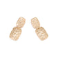 Earedge - Textured Gold Tone Alloy Dangle Earrings