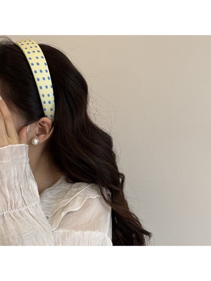 Gifty - Wide Polka Dot Fabric Covered Women's Headband