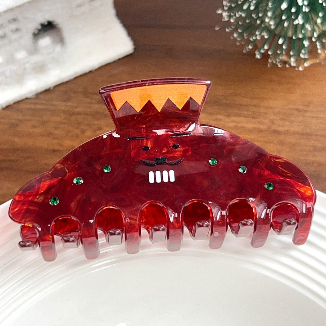 Beau - Glossy Christmas Style Snowman Claw Clip