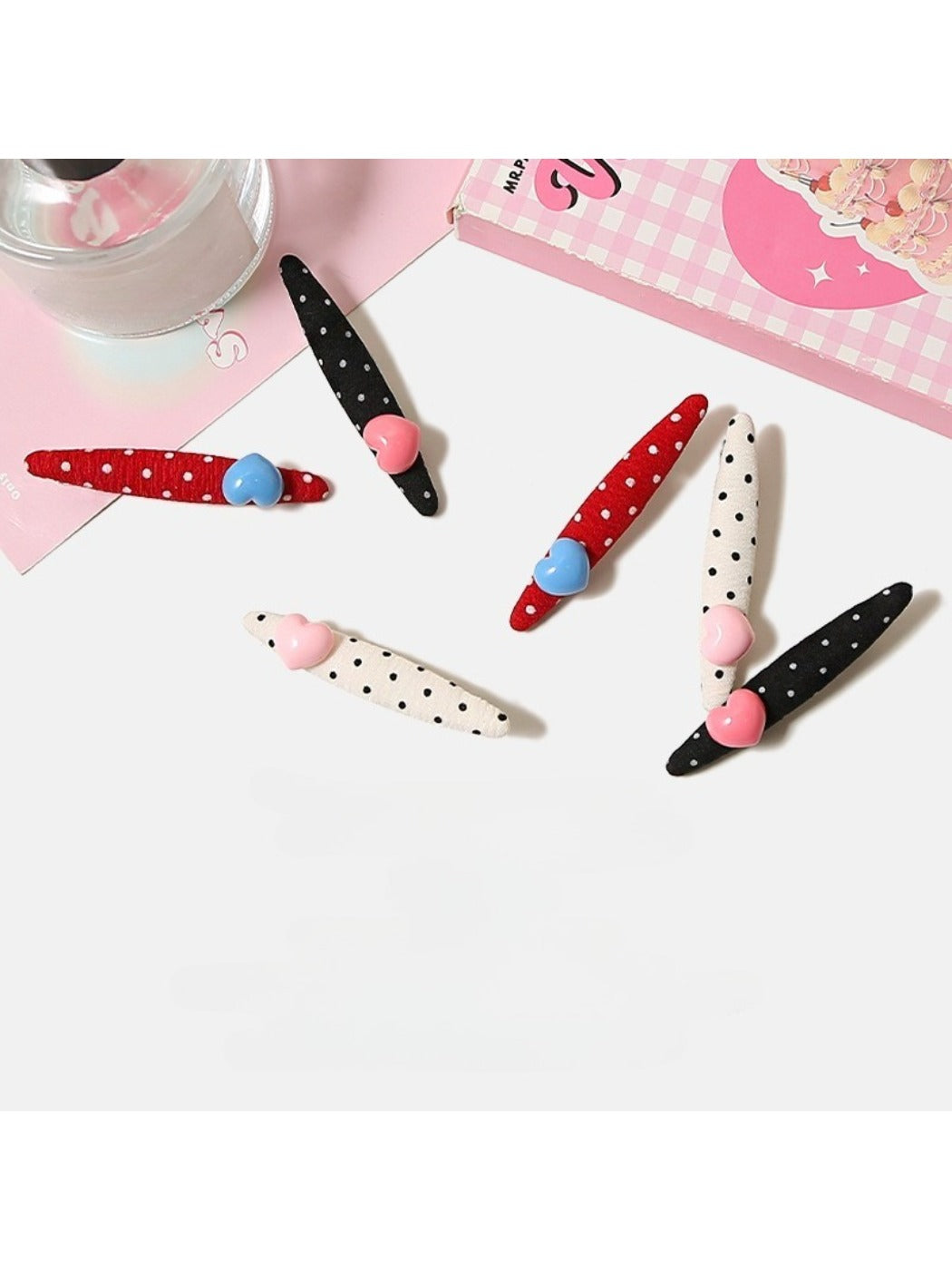 Beau - Valentines Day Polka Dot Heart Hair Clip