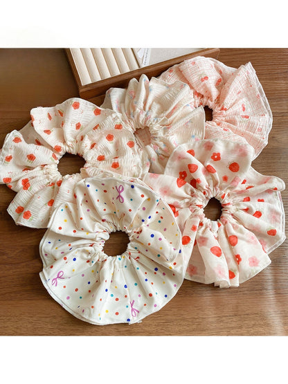 Gifty - Double Layer Floral Scrunchies for Spring