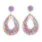 Side view of Earedge woven drop earrings showing intricate hollow design