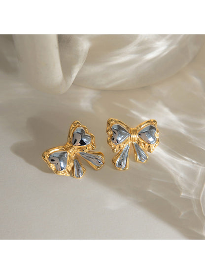 Earedge - Two-Tone Butterfly Stud Earrings