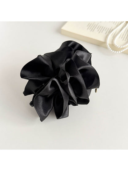 Beau - Pleated Satin Finish Flower Bud Banana Clip