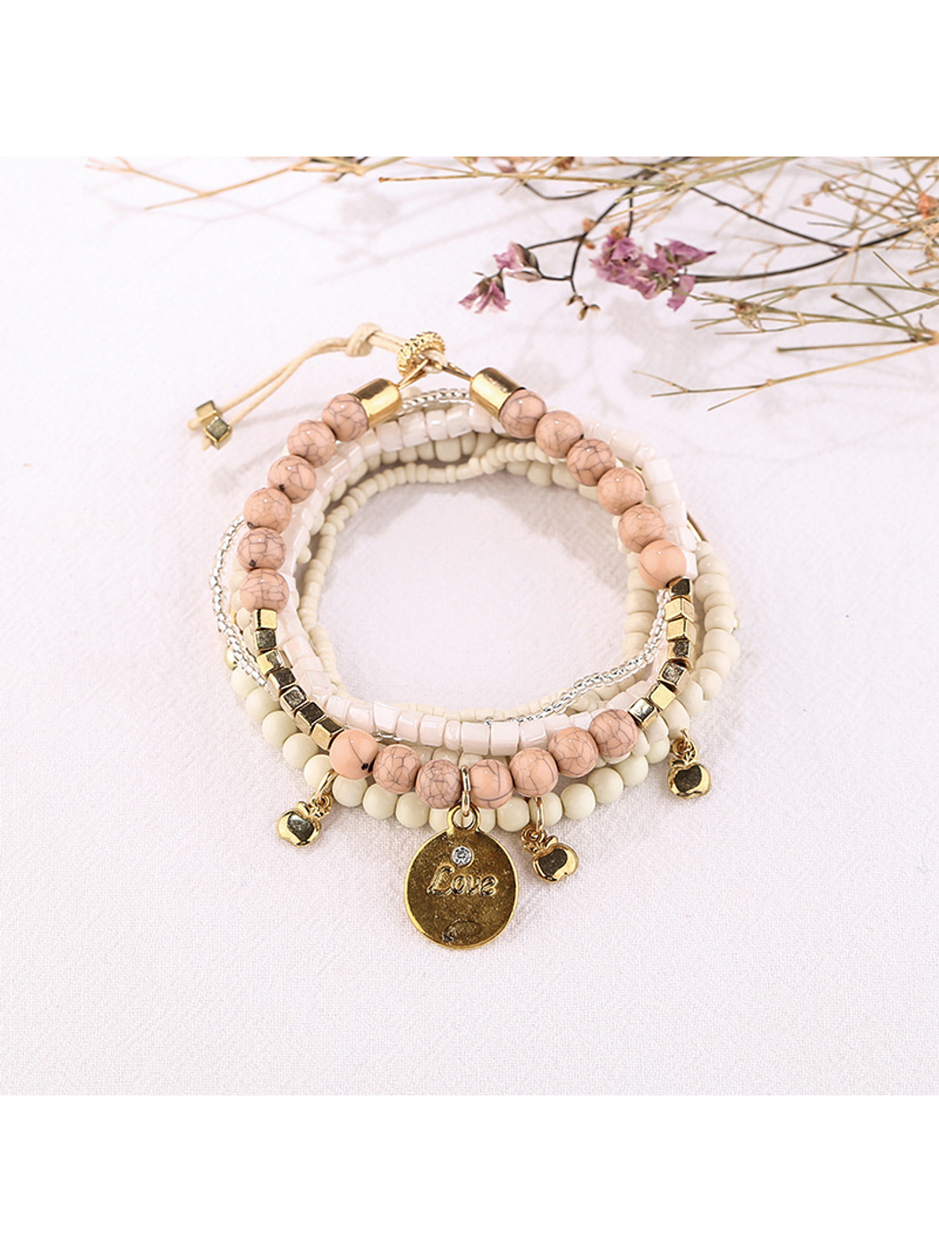 Lovra - Bohemian Layered Beaded Pendant Bracelet