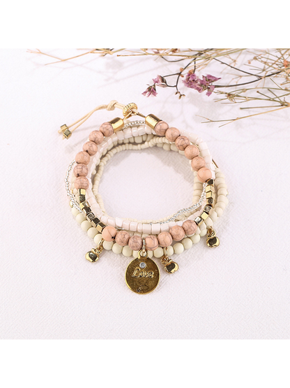 Lovra - Bohemian Layered Beaded Pendant Bracelet