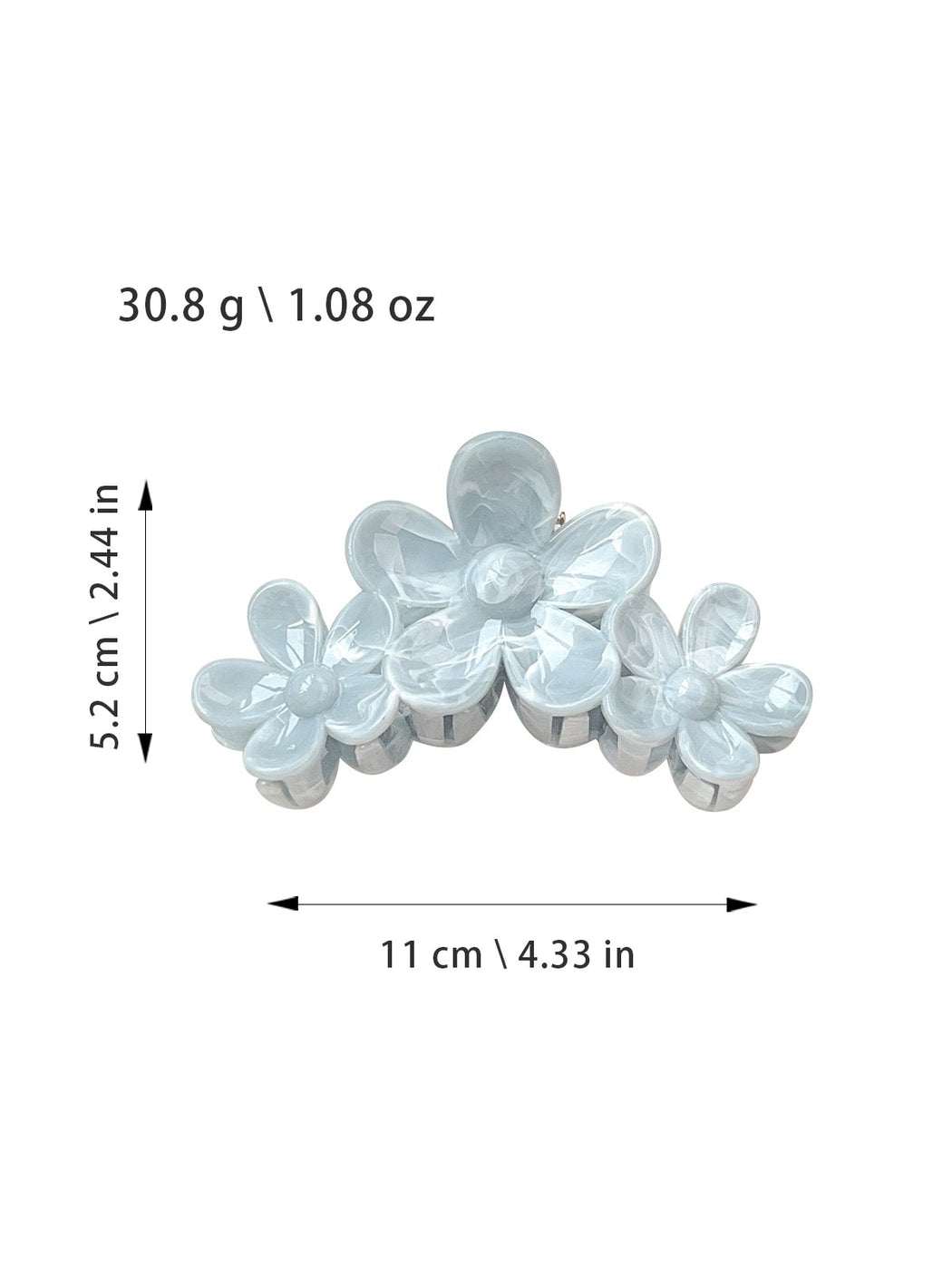 Beau - Marbled Flower Plastic Floral Hair Claw Clip