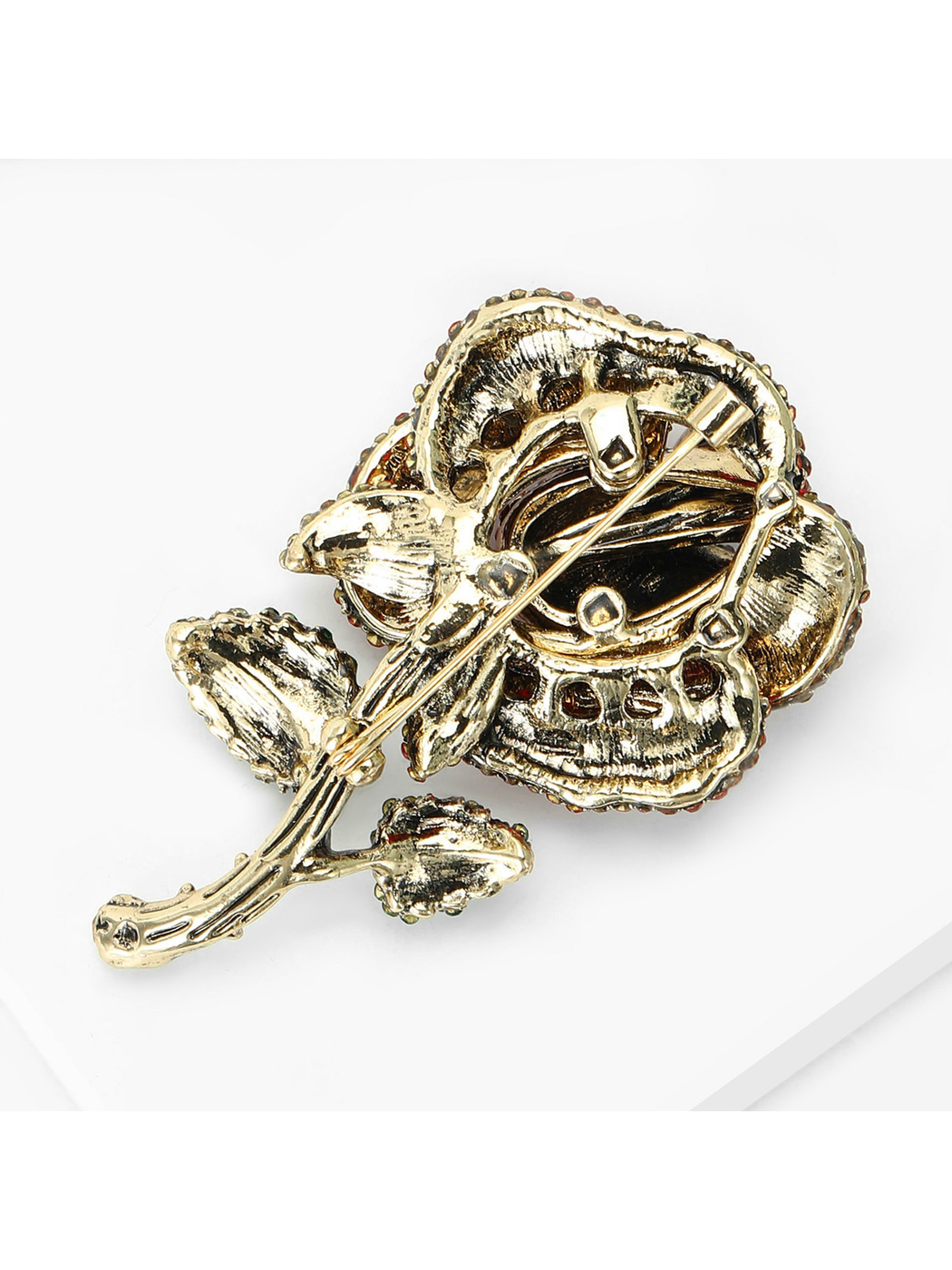 Brovia - Two Tone Rose Flower Alloy Brooch Pin