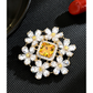 Brovia - Refined Flower Accent Alloy Brooch Pin